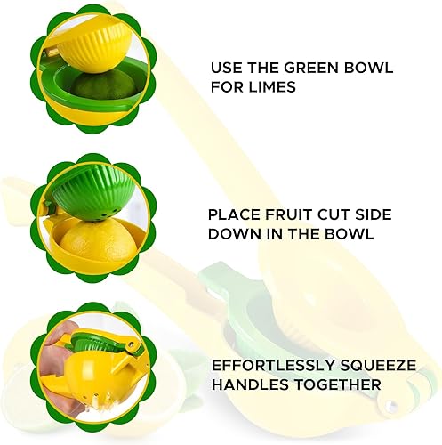 Miniatura 5 de AM DELUXE Exprimidor manual de metal de limón, resistente 2 en 1, exprimidor de limón, exprimidor de mano, extracción máxima, herramienta de cocina