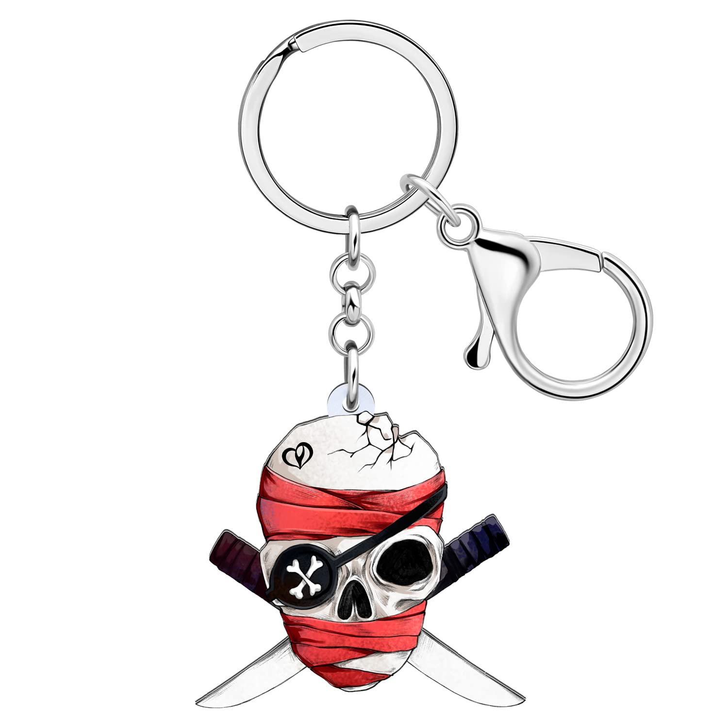 RAIDIN Acrylic Halloween Horror Sugar Skull Keychain for Women Men Key Ring for Car Purse Keys Halloween Gifts Accessories