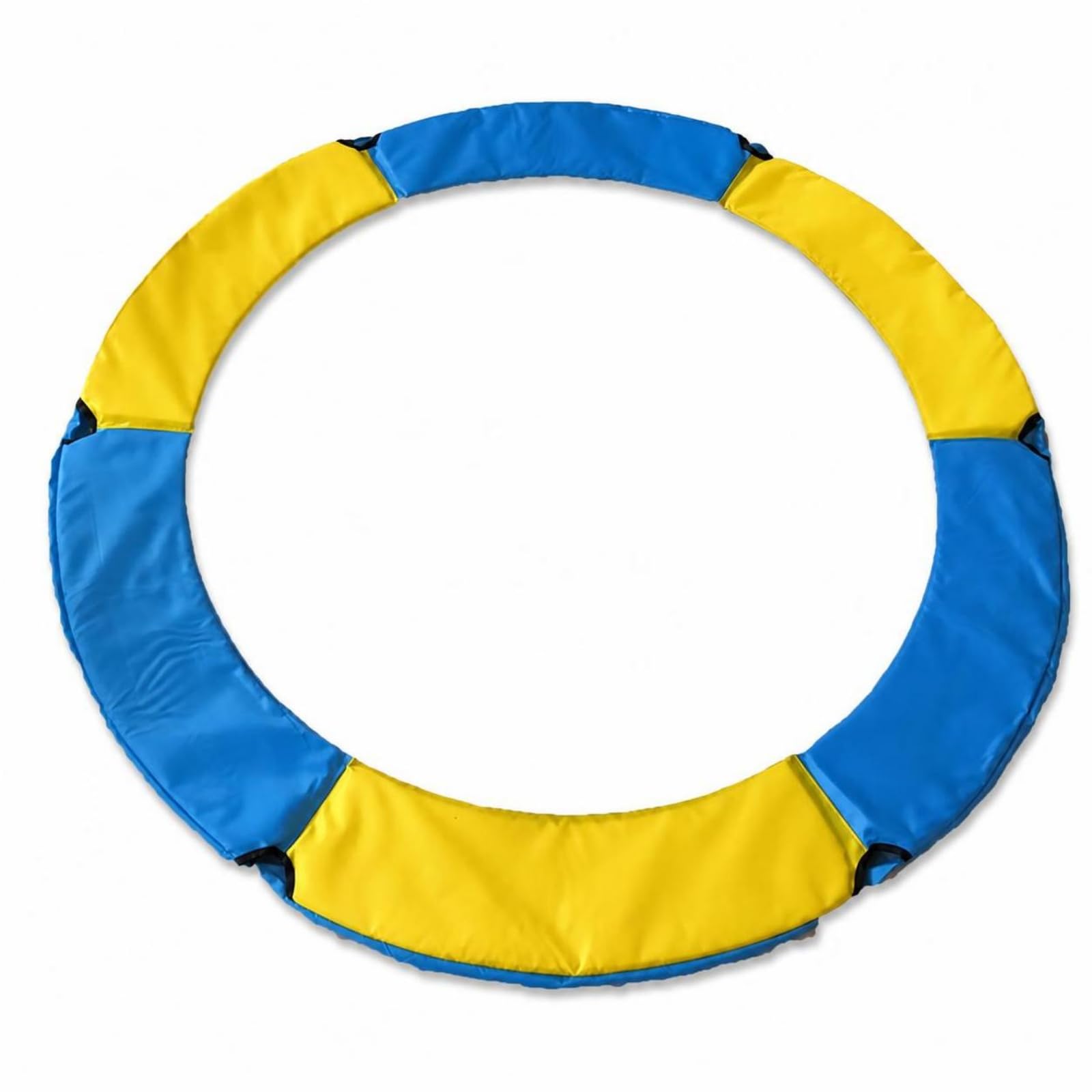 Amagogo Children Trampoline Pad Round Cover Frame Protector With Foam Cushion Segmented Stitch Panels Cloth And Pearl Cotton Build suitable for home play, Yellow And Blue Mixed, 1.5 Meters