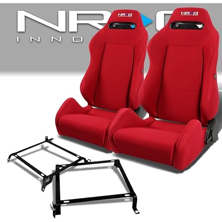 Amazon Com Nrg Type R Style Reclinable Racing Seats Bundle With Steel Mounting Brackets Compatible With Honda Civic Acura Integra 92 01 4 Piece Red Cloth Automotive Amazon Com Nrg Type R Style Reclinable Racing Seats Bundle With Steel Mounting Brackets Compatible With Honda Civic Acura Integra 92 01 4 Piece Red Cloth Automotive