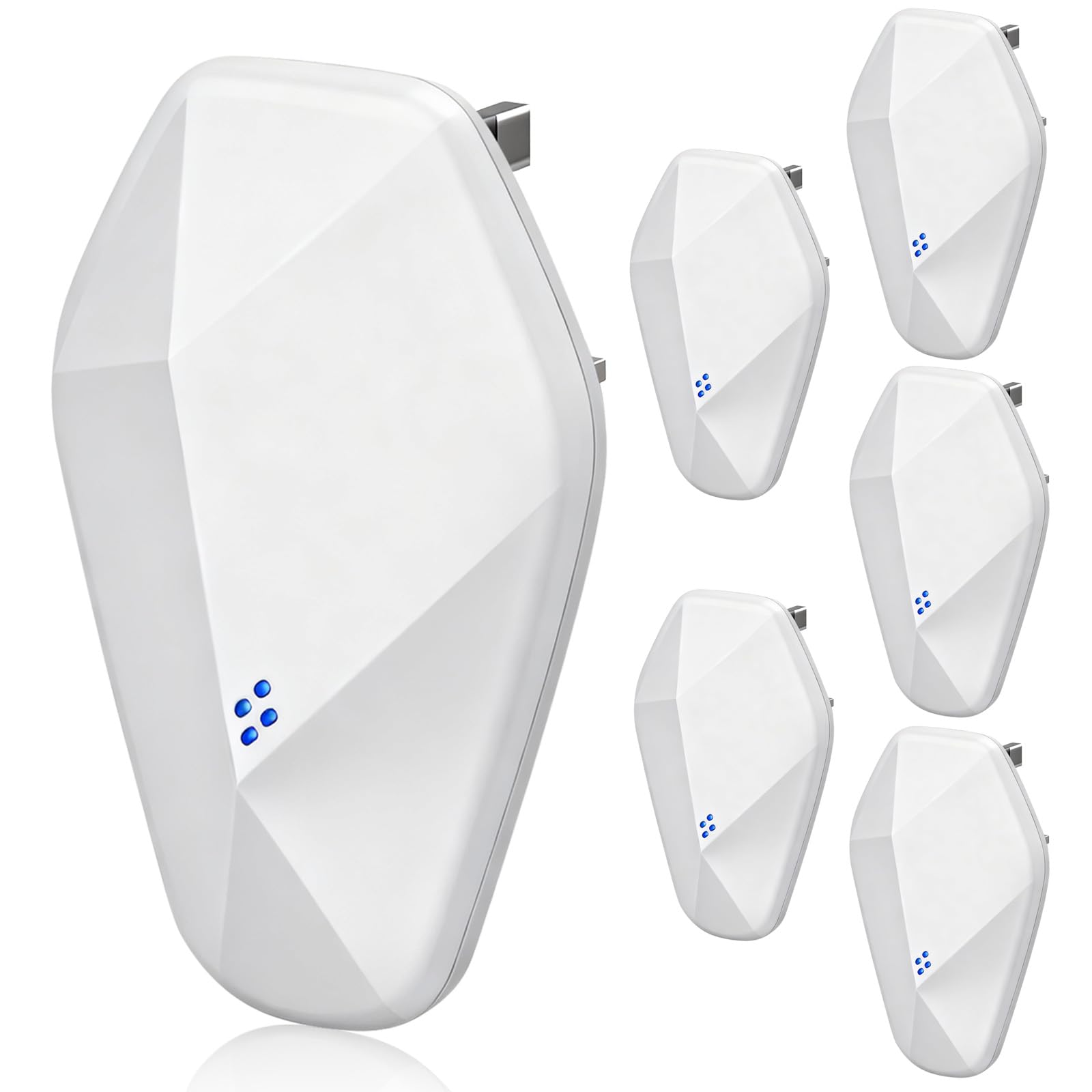 Ultrasonic Pest Repeller, Mouse Repellent, Indoor Silent Electronic Rat Deterrent Plug In, Pest Control for Mouse, Mice, Ants, Spider, Fly and Other Rodents, Harmless to Pets and Human (White, 6PCS)