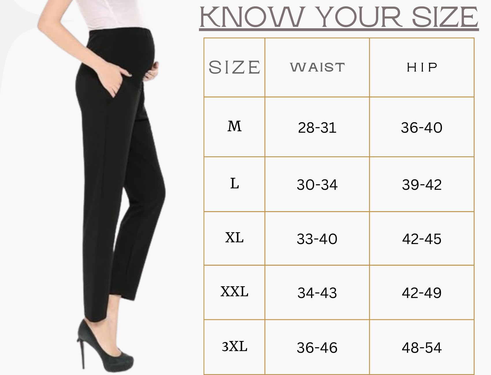 FASHIOSPICE Ankle-Length Cotton Maternity Pant for Pregnant Women, Offering Ultimate Support and Comfort as Bottom Wear Pregnancy Pants (Pack of 1) (L, Black) - Image 5 thumbnail
