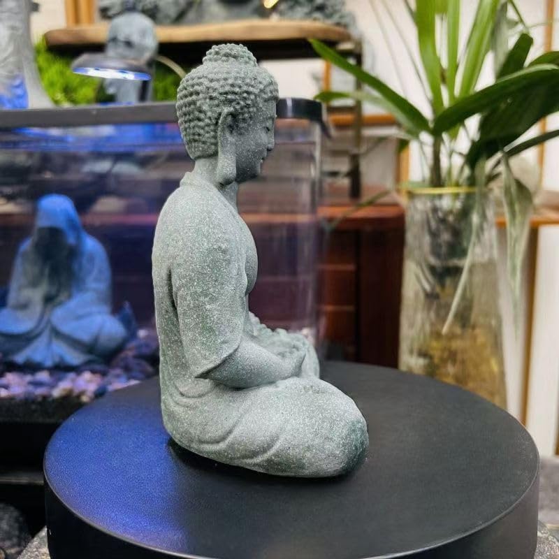 Miniatura 3 de livelyfish Decoraciones de Buda para acuario zen, estatua de Buda para decoración del hogar, estatua de Buda de piedra de meditación para escultura