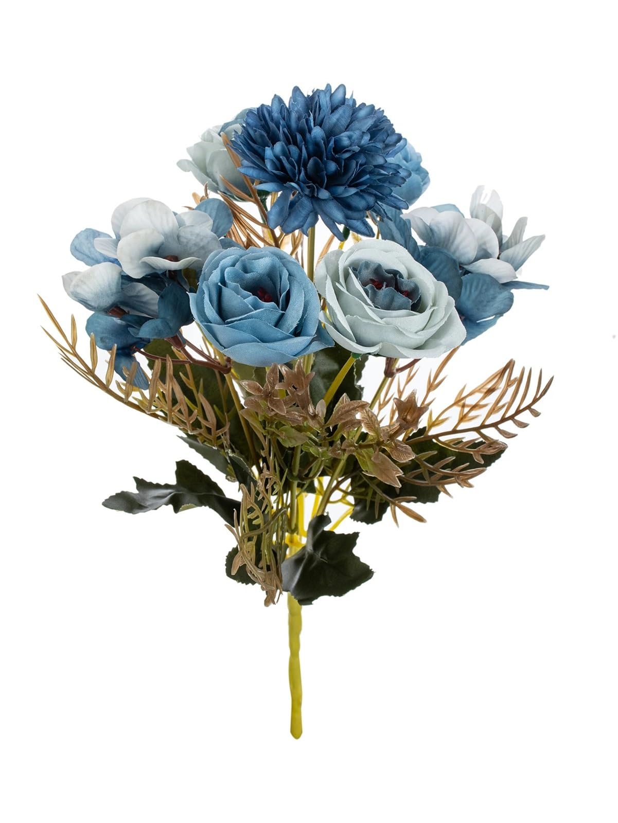 WHMWT 1/4pcs Silk Roses Artificial Flowers Wedding Home Festival Decora Bridal Bouquet Craft Scrapbook Wreath Diy Photography Prop Box(Blue,1 pc)