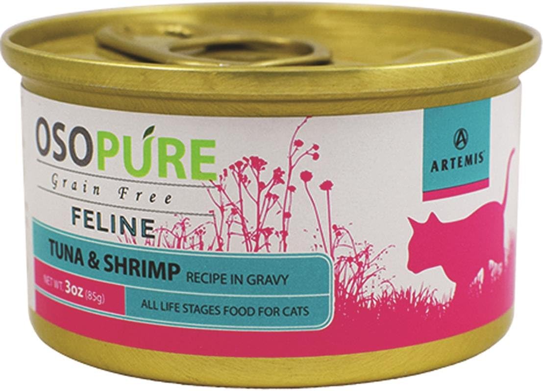 Artemis Pet Food Company 011090 Osopure Grain Free Feline Formula Tuna/Shrimp Food, 3 Oz