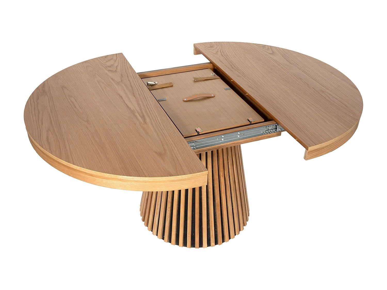 Vente-unique - Esstisch, ausziehbar, 4 bis 6 Personen, Eichenfurnier – Natur – Carmiza