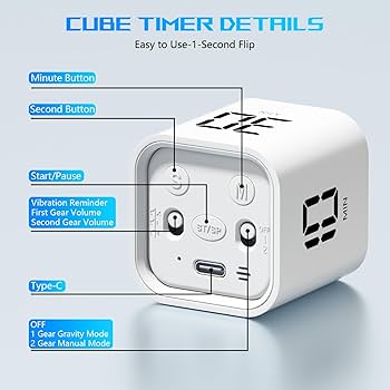 ORIA Digital Visual Tier, 60-inute Poodoro Tier With LCD Screen, Snooze, 12/24H, Clock With