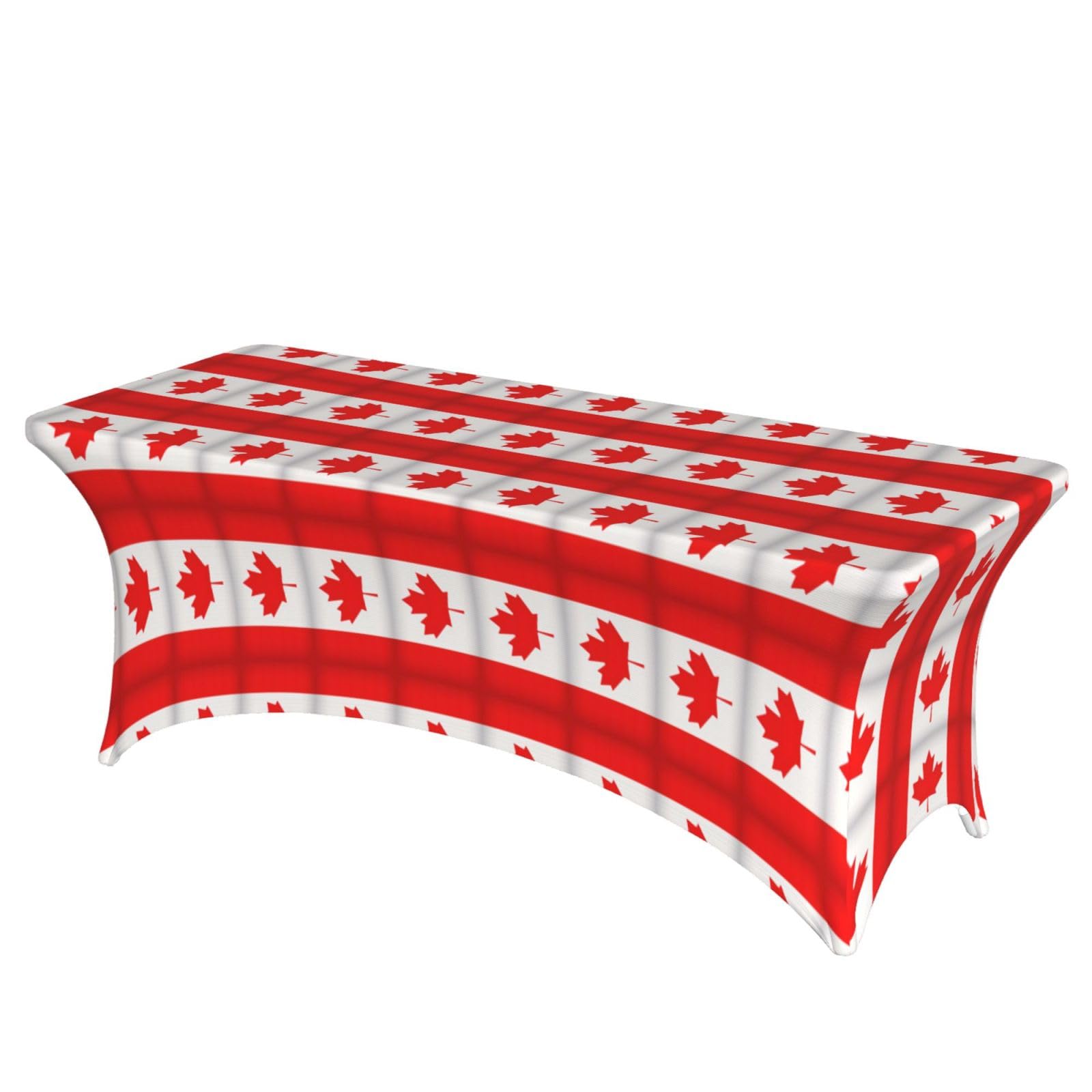 NImongt Canadian Flag Print Elastic Rectangular Tablecloth Holidays Family Banquet Wedding Party Table Cover