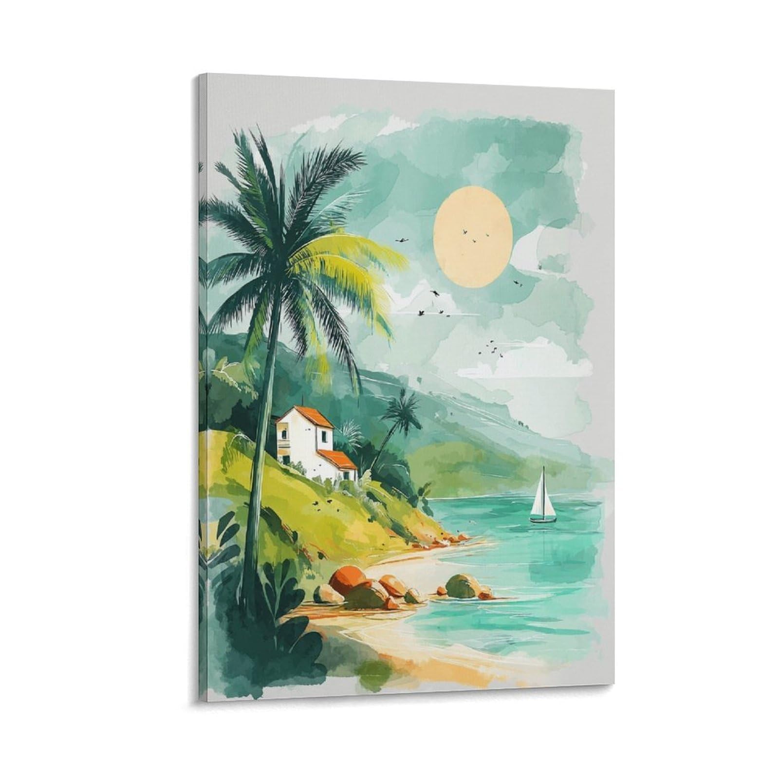 LCYNNH Saint Vincent 24x36inch(60x90cm) Vintage Travel Poster Watercolor Canvas Art