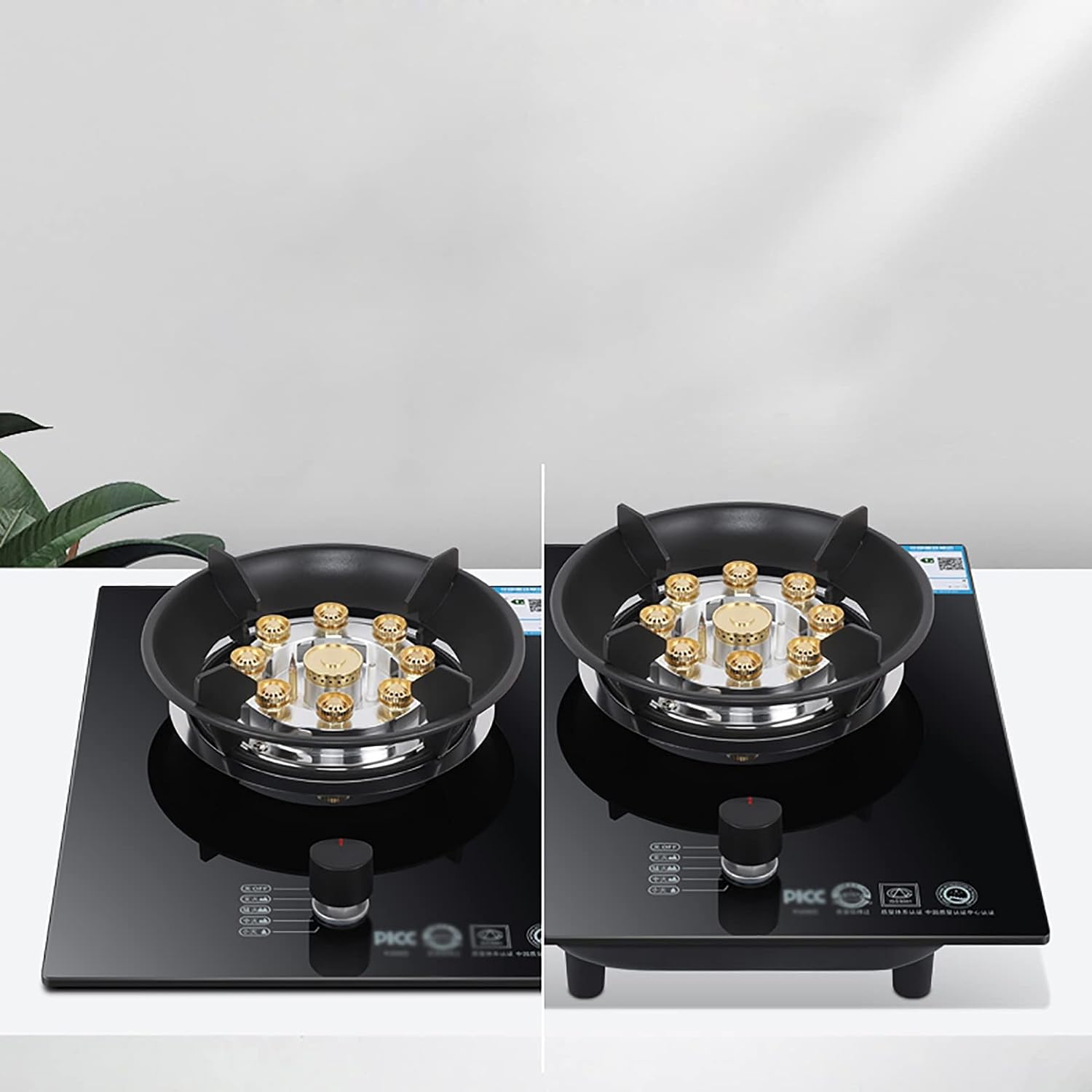 Gas Stove Gas Built-In Gas Cooktop 5.2Kw Glass Cooker Hob Single Burner,With Ffd &Knob Child Lock Protection 43X33X9.5Cm (B LPG) (A LPG)