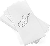 Vista 14 de AMERICAN HOMESTEAD - Toallas de mano desechables – Servilletas de invitados con monograma de lámina plateada – Toallas de papel de baño similares al
