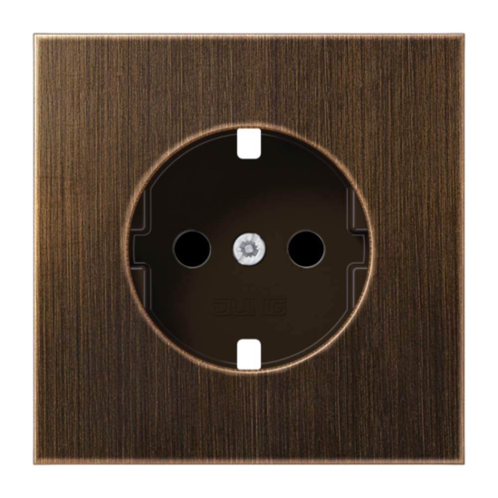 Prise Schuko Jung laiton antik : appareillage électrique vintage mural