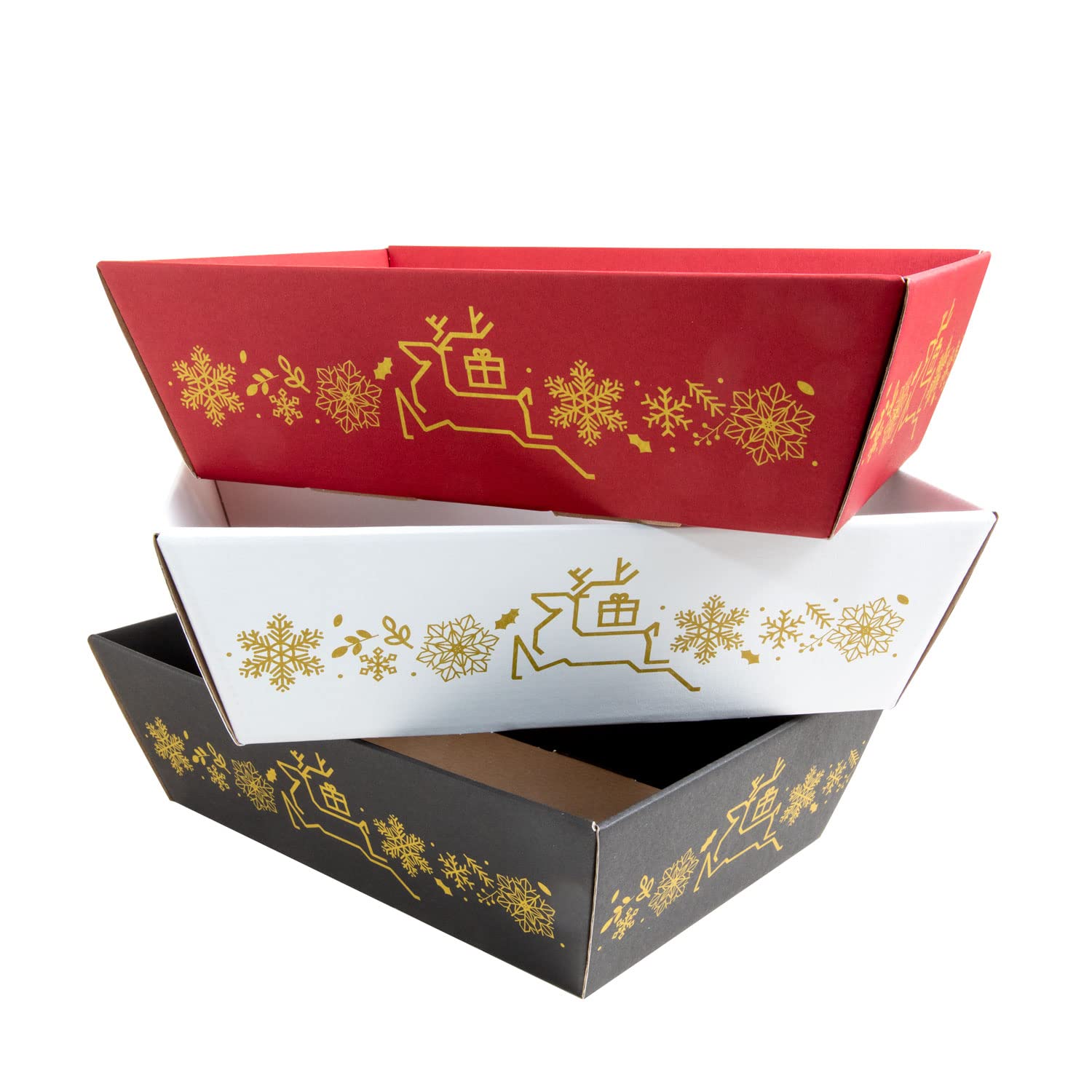 PresentFill® 10 x Cesto regalo natalizio Bordeaux vuoto senza contenuto - cesto regalo in cartone ondulato riciclato al 100% ecologico - rettangolare - in vari colori - Made in Germany