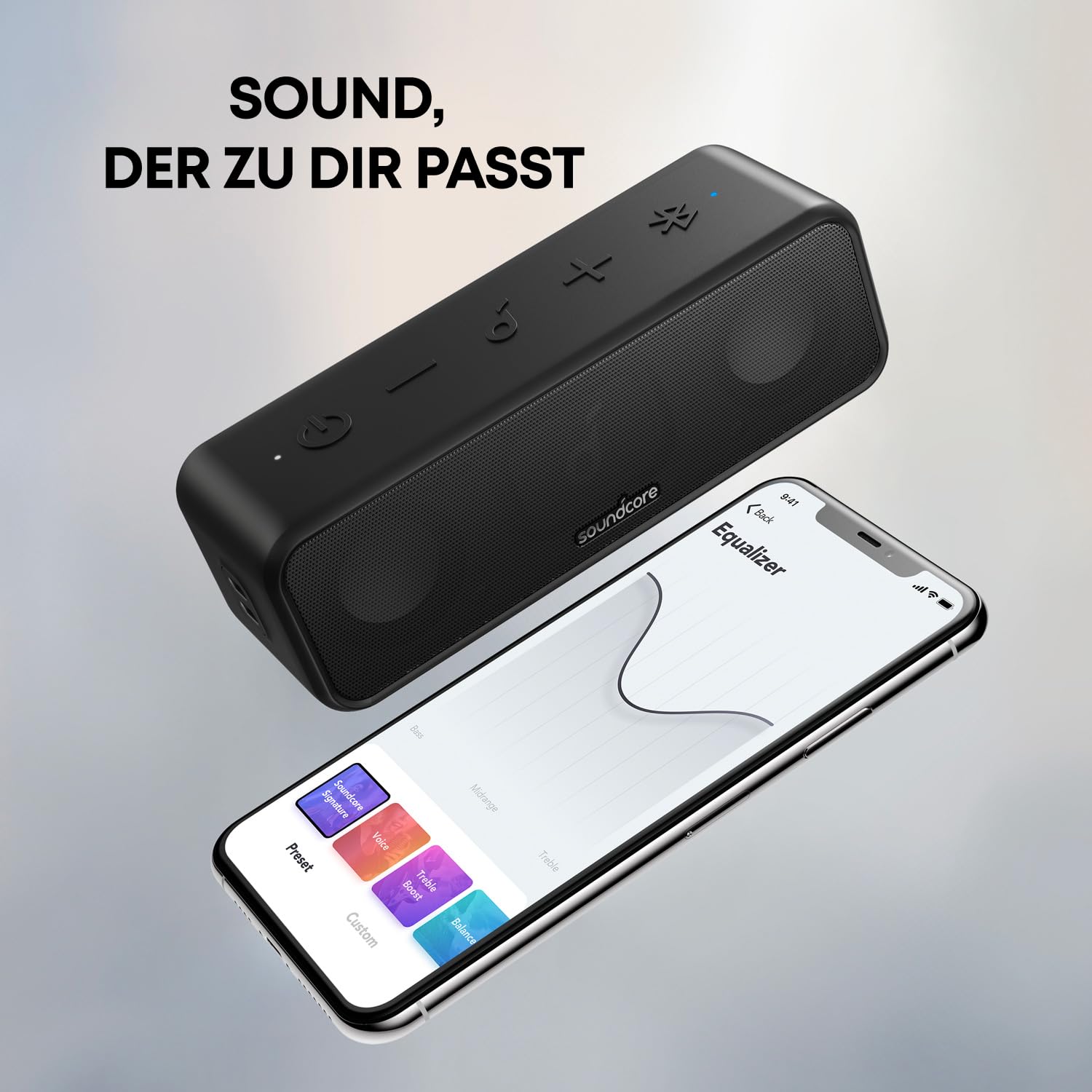 soundcore 3 Bluetooth Lautsprecher, Stereo-Sound, Audiotreiber mit Titan-Membran, PartyCast, BassUp, 24 Stunden Akku, IPX7 Wasserschutz, individueller EQ, für Zuhause, Draußen, Garten (in Schwarz)