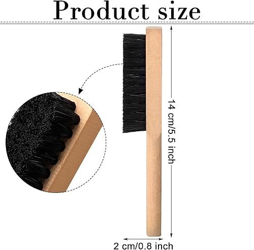 Miniatura 2 de 3 piezas de cepillo de manchas de lavandería cepillo de cerdas suaves muebles de terciopelo con mango de madera herramienta de manchas para limpieza