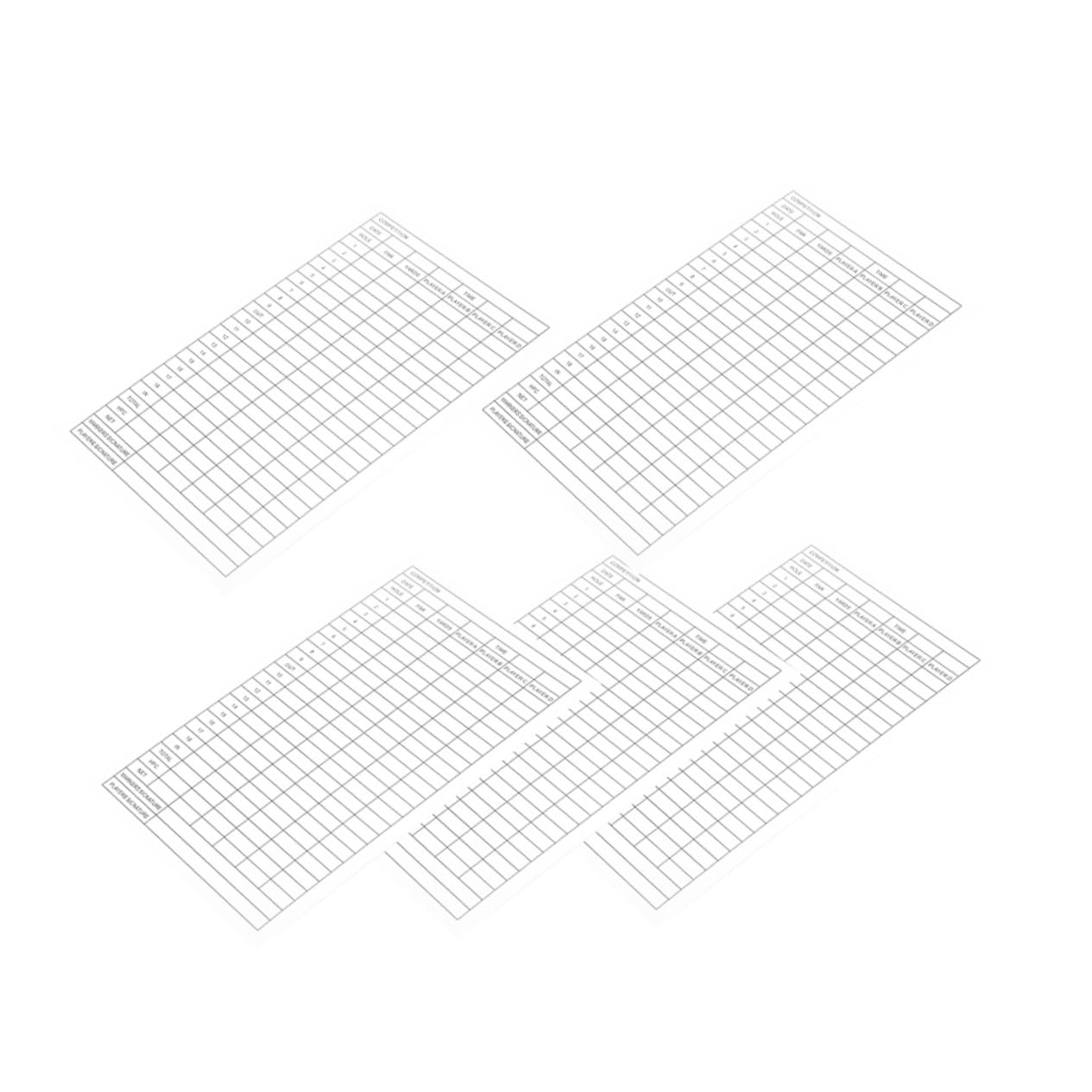 VANZACK 5Pcs Coated Paper Golf Scorecards Durable Score Record Tool for Sports Portable Golf Score Sheets for Easy Tracking Recording The Course
