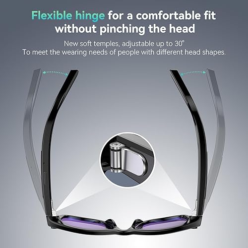 Miniatura 8 de Actualizado 2026 gafas de cámara inteligente, resolución de 8 MP que admiten grabación de video HD de 1080P, admite grabación de fotosvideosaudio,