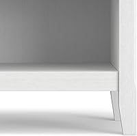 Vista 8 de SIMPLIHOME Mesa de noche Amherst - Mesa de noche de 24 pulgadas de ancho en madera maciza color blanco, mesa auxiliar o de cabecera para dormitorio