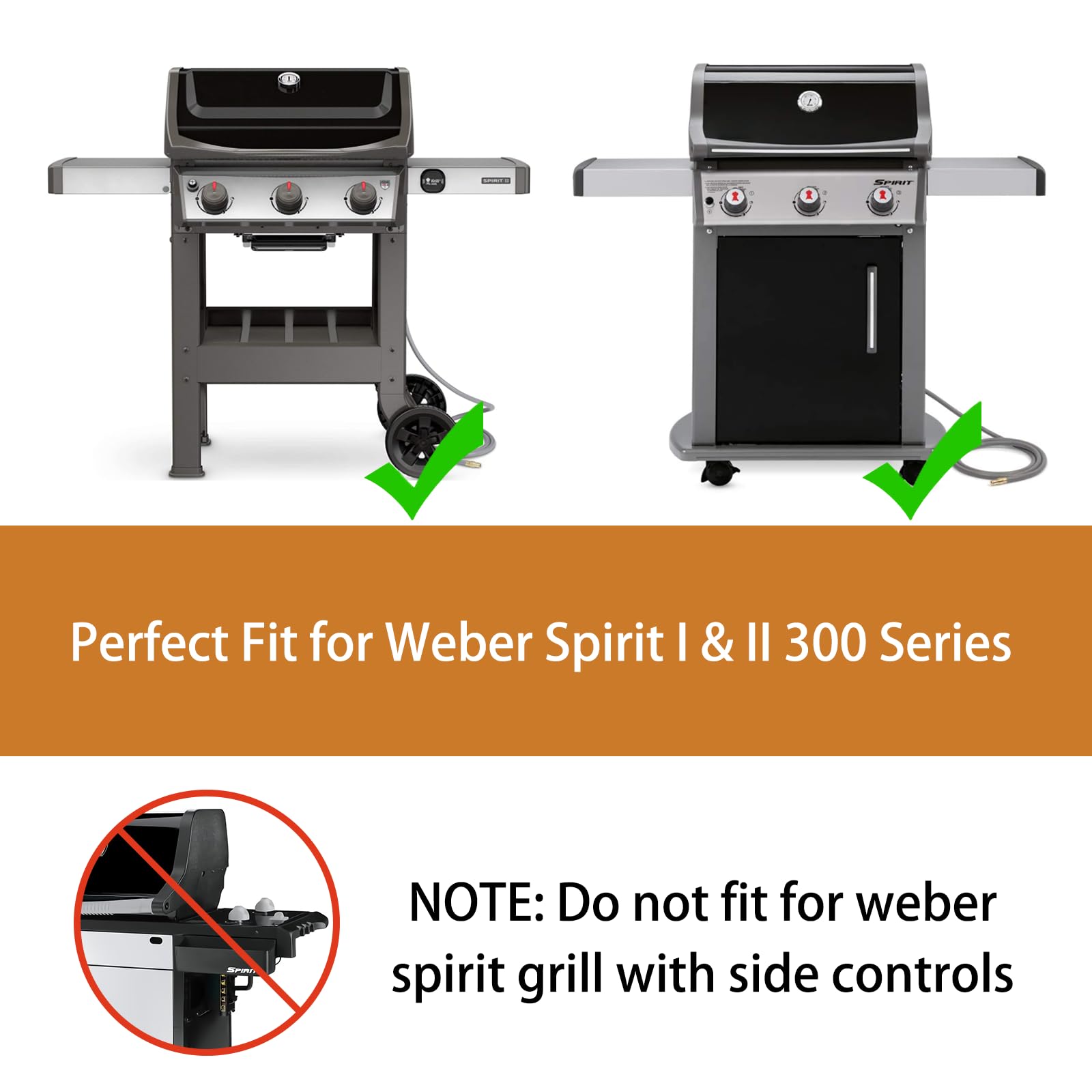 Kit Ricambio Per Weber Spirit II E-310: Barre Aromatizzanti In Porcellana E Tubi Bruciatori In Acciaio Inox, 3 Pezzi