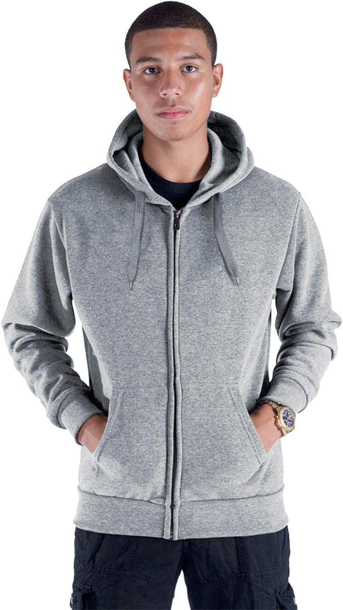LeeHanTon Full Zip Up Hoodies for Men Lightweight Fleece Long Sleeve Hooded Sweatshirt Spring Sports Active Jacket Black Grey