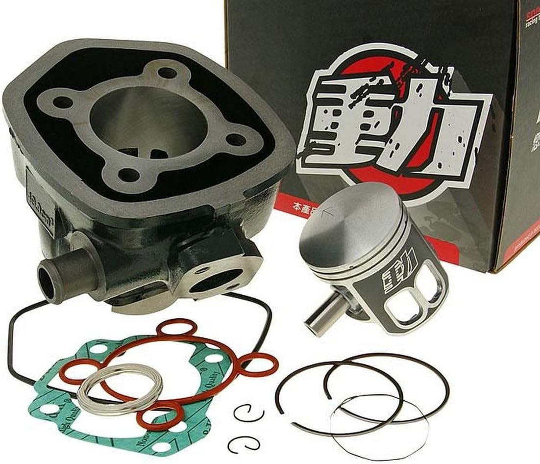 NARAKU 70cc Sport Cylinder Kit for Yamaha Aerox 50 Cat 2003-2012 - Grey Cast Iron Incl. Piston & Gasket Kit without Cylinder Head