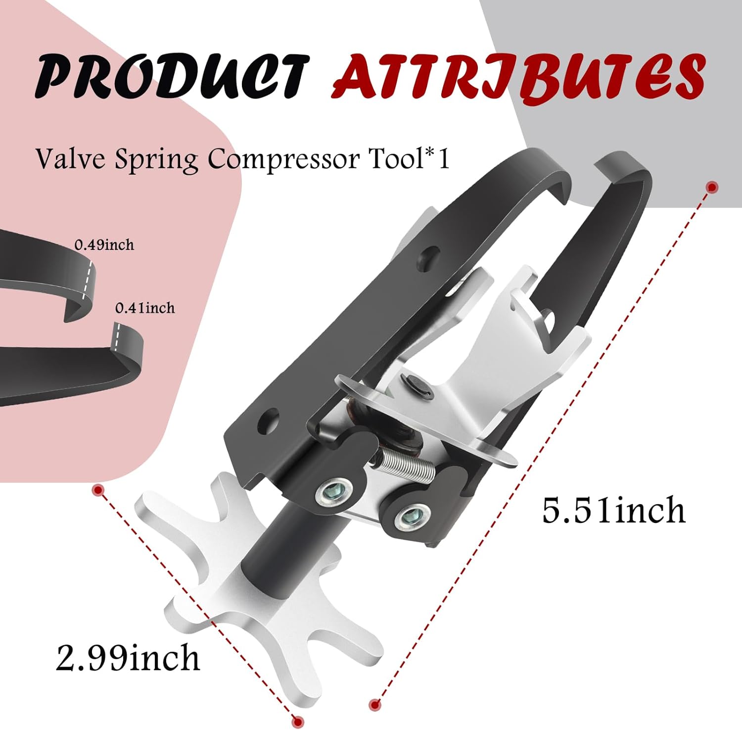 Car Valve Spring Compressor Tools,Overhead Valve Spring Removal Tool with Offset Jaw for Safe Springs Disassembly,Sturdy Valves Springs Tool Without Disassembly Cylinder Head