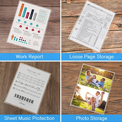 Ktrio 12 Pack Plastic File Folders, Clear Colored Project Pockets Plastic Sleeves, L-Type Documents Folder Jacket, Paper Sheet Protectors For Office School, Fits Letter Size, 6 Assorted Colors #TOP5