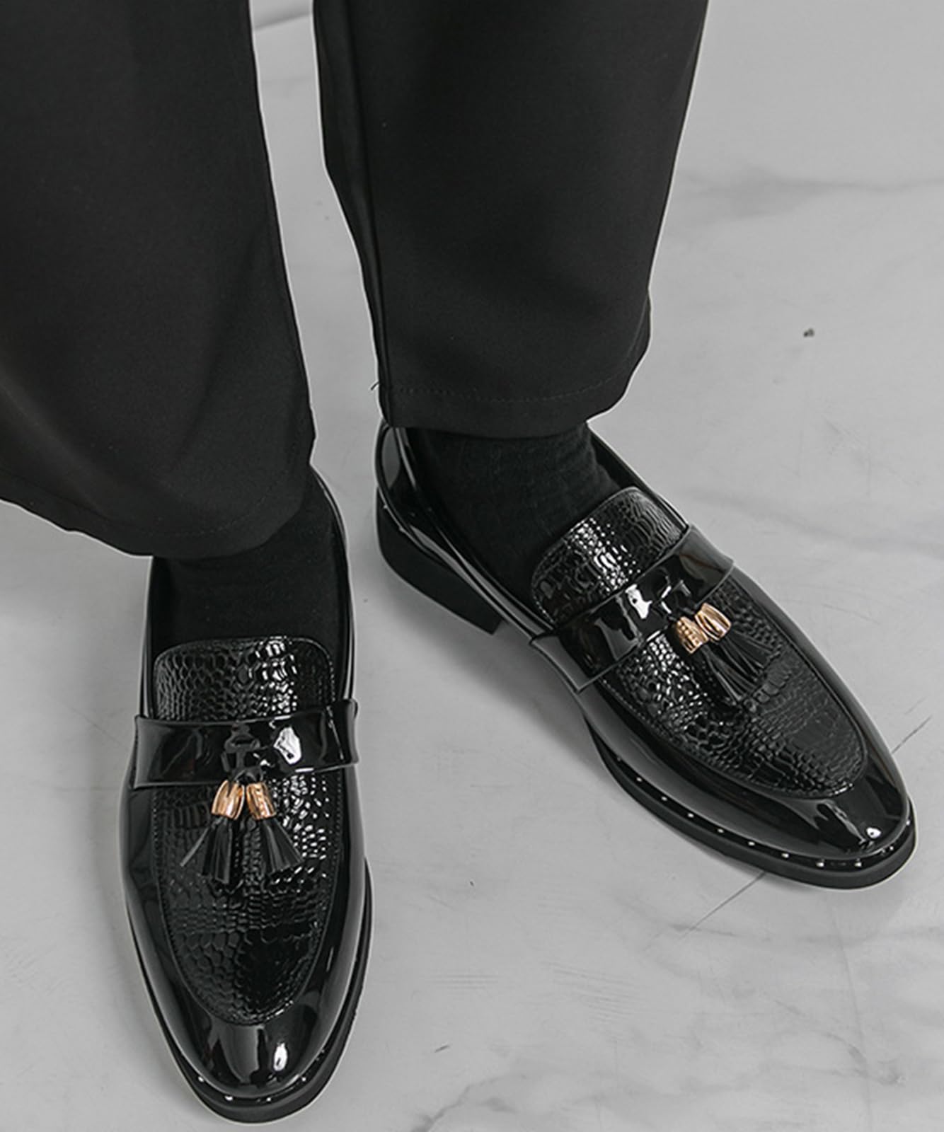 Mocassini Uomo in Vernice con Nappe Scarpe Eleganti