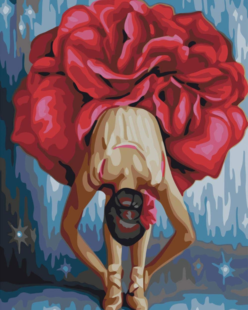 Peinture par numéros de femme abstraite pour décoration murale de salon 40x50cm