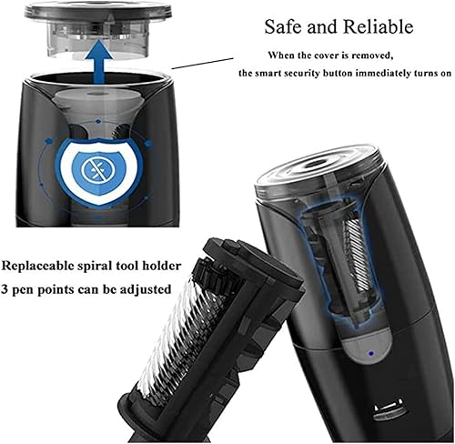 Miniatura 6 de EEUK Sacapuntas eléctrico, sacapuntas eléctrico silencioso para el aula para lápices de colores de 6 a 0.472in, parada automática rápida y súper