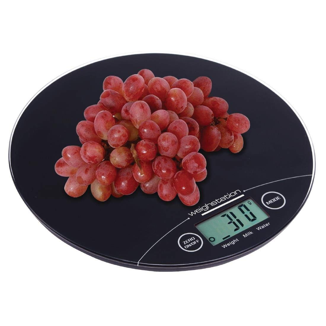 Vogue Échelle numérique ronde noire (non estampillée par le gouvernement) 5Kg /11lbs Grad. 1g/0,1oz