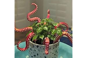 Set of 7 Luminescent Octopus Tentacles, Glow in the Dark Resin Garden Stakes
