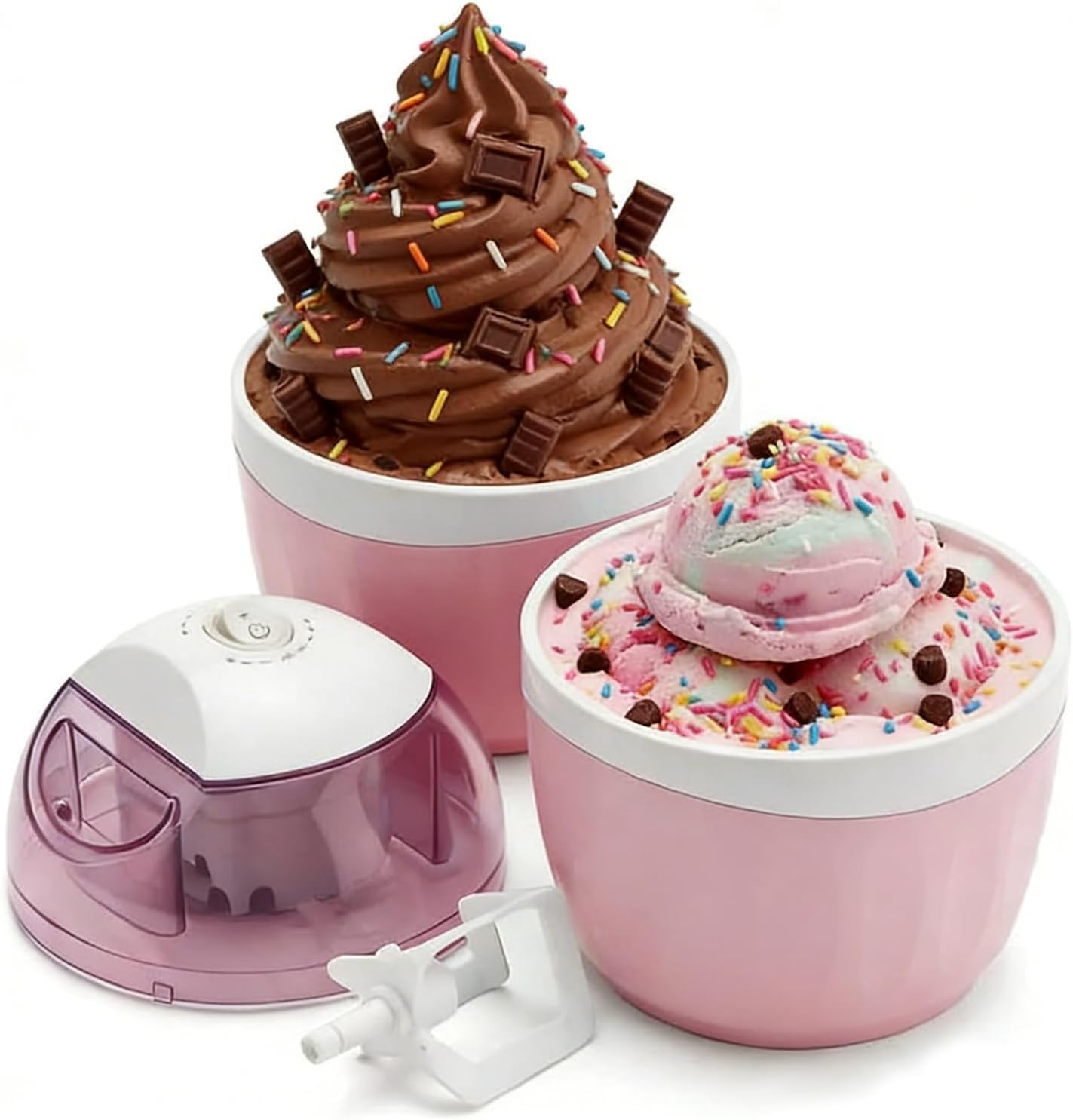 Mini Sorbetière Domestique, Préparation Rapide En 15 Minutes, Utilisation Intuitive, Compacte Et Électrique, Idéale Pour Réaliser Vos Desserts Maison, Glaces Artisanales, Yaourts Glacés Et
