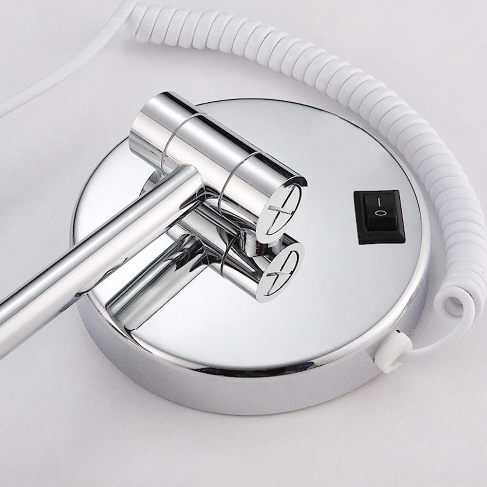 Specchio Trucco Specchio per Il Trucco, Doppio Lato Illuminato 8,5 Pollici 10X LED ingrandito Specchio Moderno con Finitura cromata Lucida