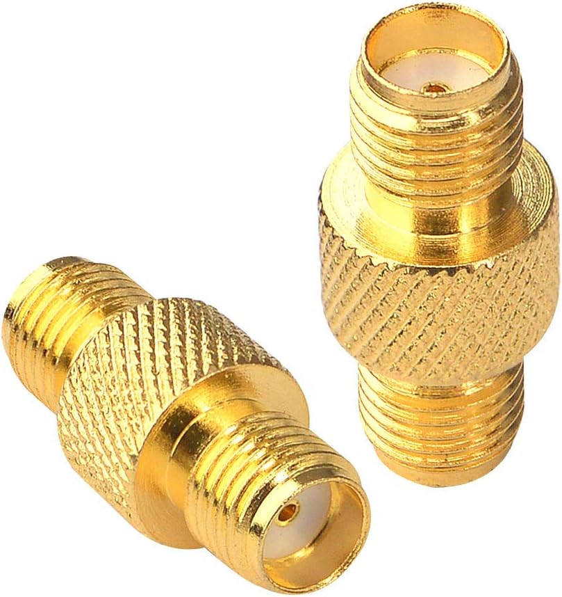 onelinkmore SMA Female to Female Barrel Adapter RF Coax Connector Straight Pack of 2