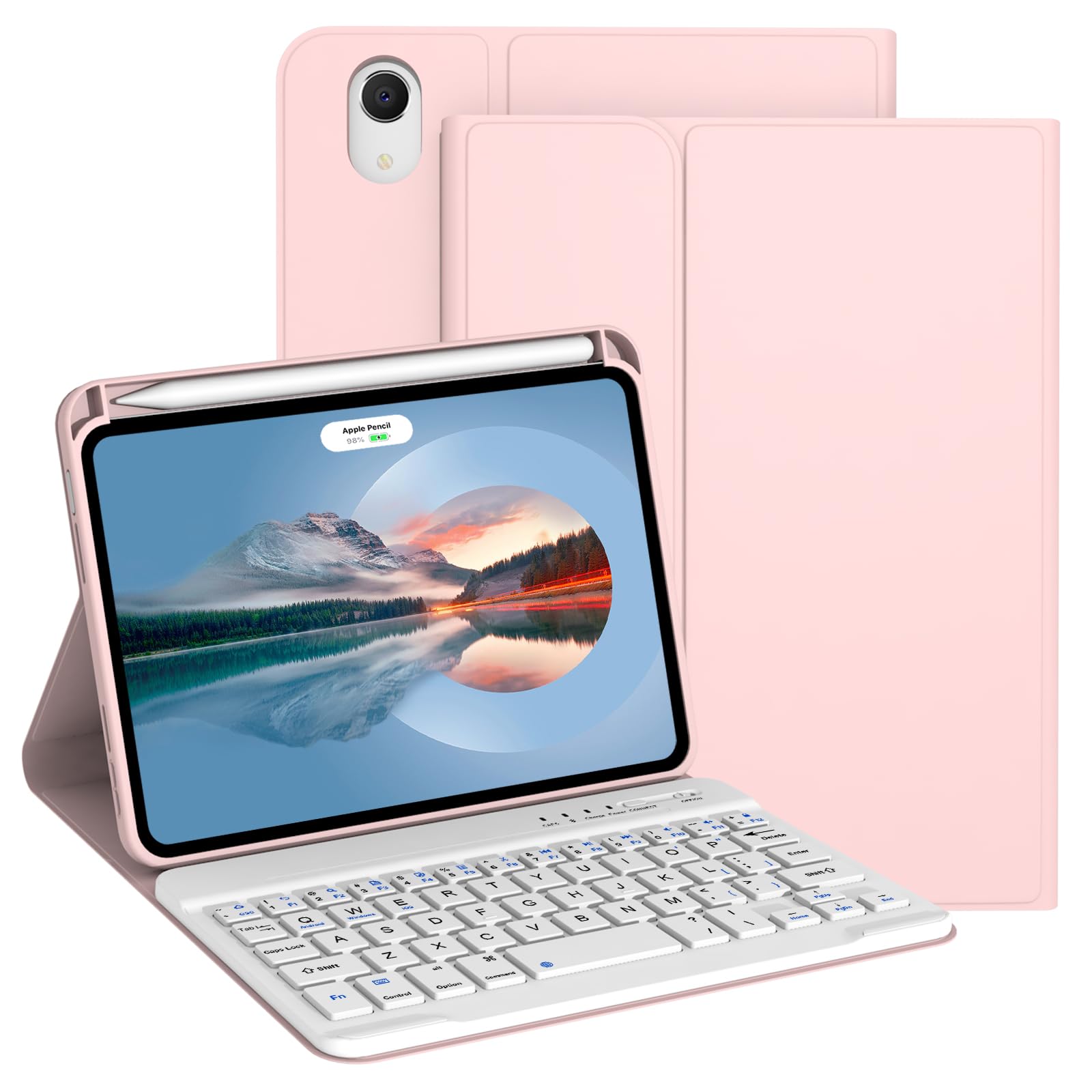 Divufus Keyboard Case for iPad mini 7th Generation (A17 Pro) 2024 / 6th Gen 2021 8.3 Inch [Magnetic Detachable Wireless Keyboard][Support 3 System]