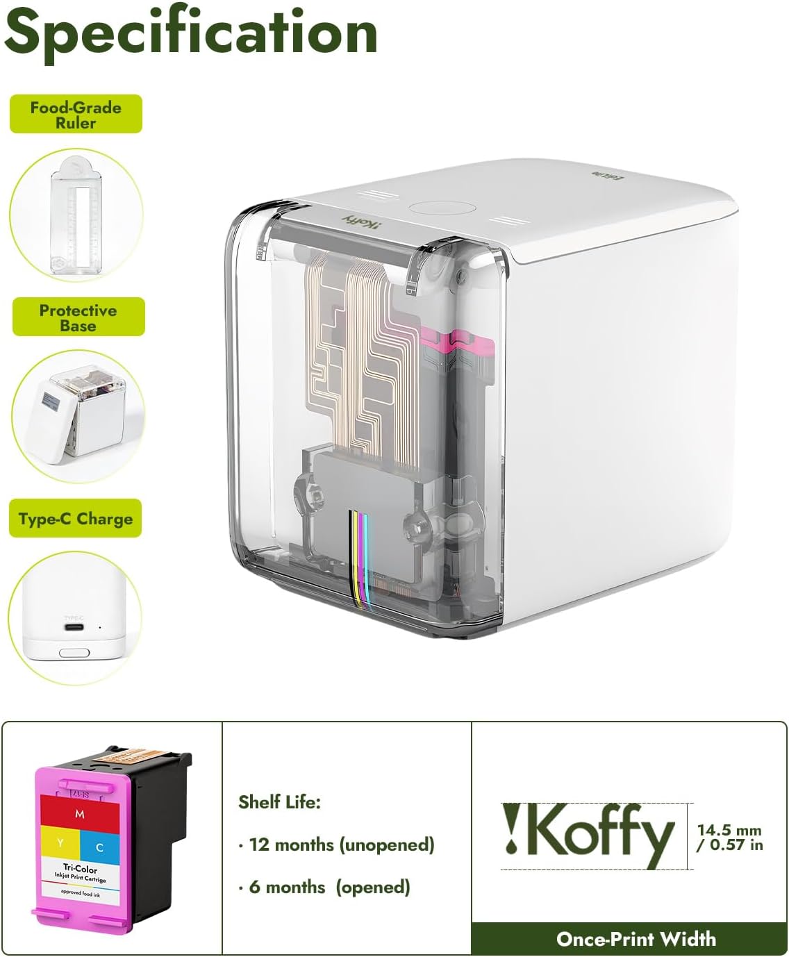 EdiLite, Compact AI-Powered Portable Color Food Printer, for Latte Art, Macaron Cookie DIY & Cake Decoration