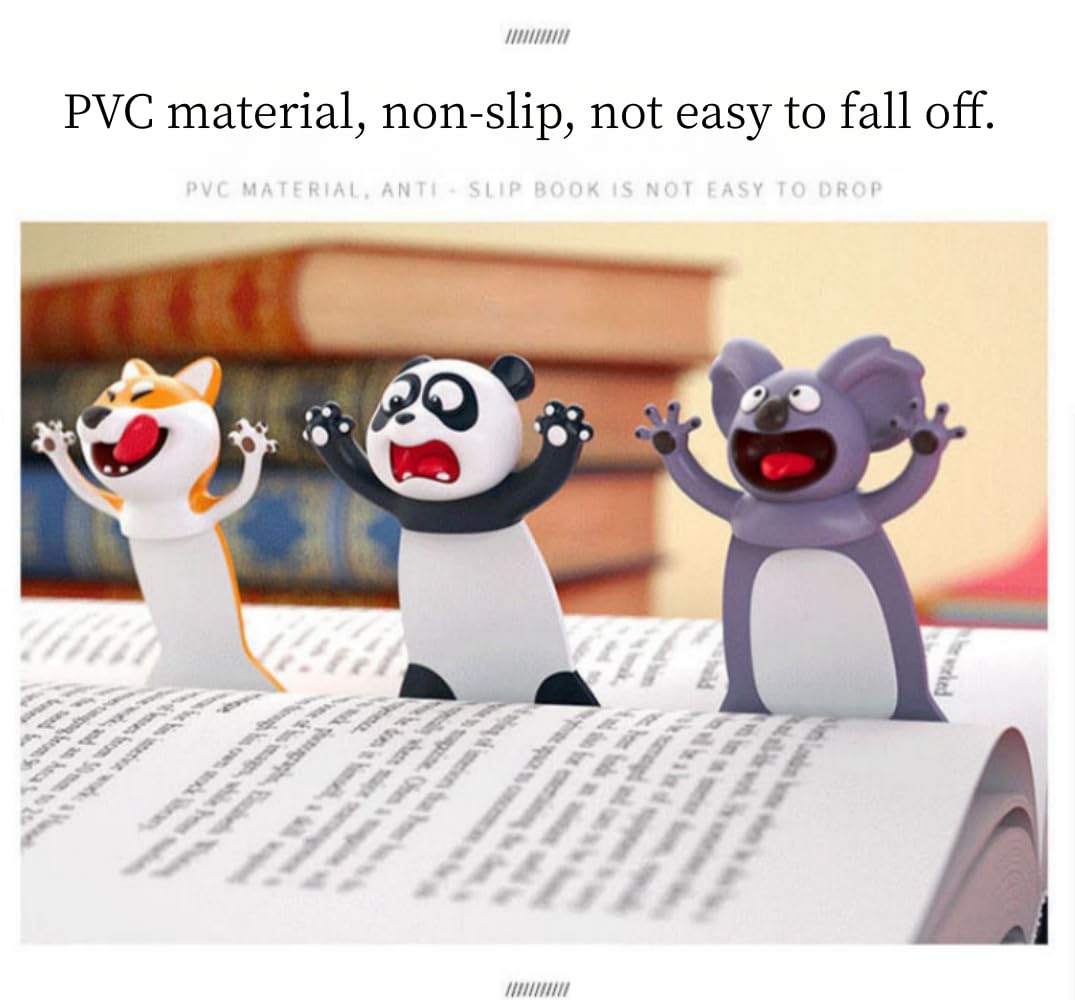 Marque-pages 3D amusants pour femmes et enfants - Animaux amusants - Augmente l'intérêt de la lecture - Fournitures de lecture pour étudiants, enseignants - Fournitures de lecture (tous)