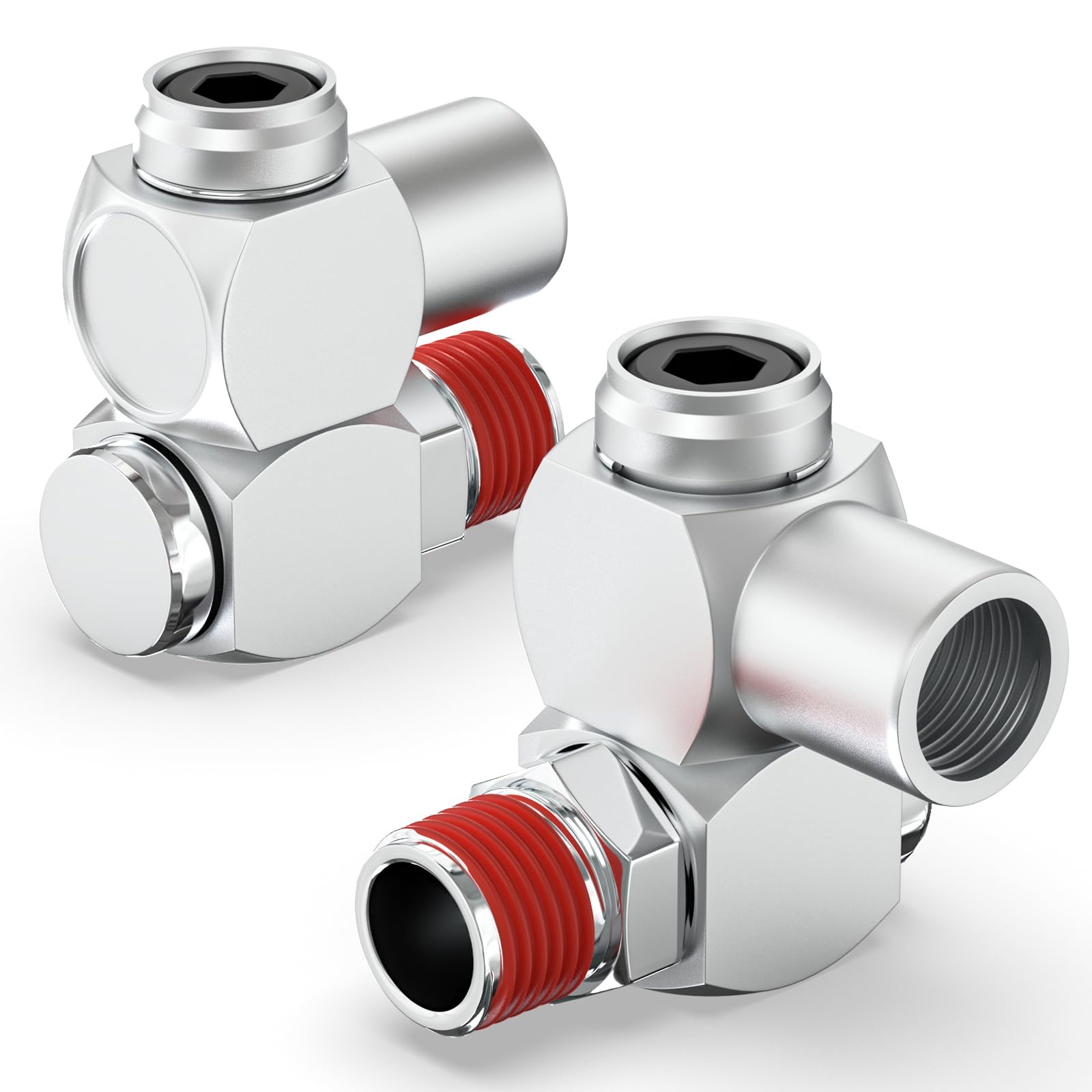 TAILONZ PNEUMATIC Pneumatik Steckverbinder 2Pcs 1/4 Zoll Air Tool Swivel Fitting 360 Grad Swivel Air Hose Connector Industrial Swivel Portable Air Tool Adapter