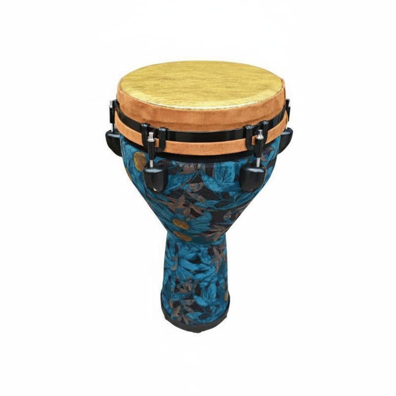 Leather Drumhead Hand Drum Mechanical Tuning Tunable Hand Drum Beginner Friendly for Beginners, Adults, Performance, Practice Blue Flower-golden-image-42