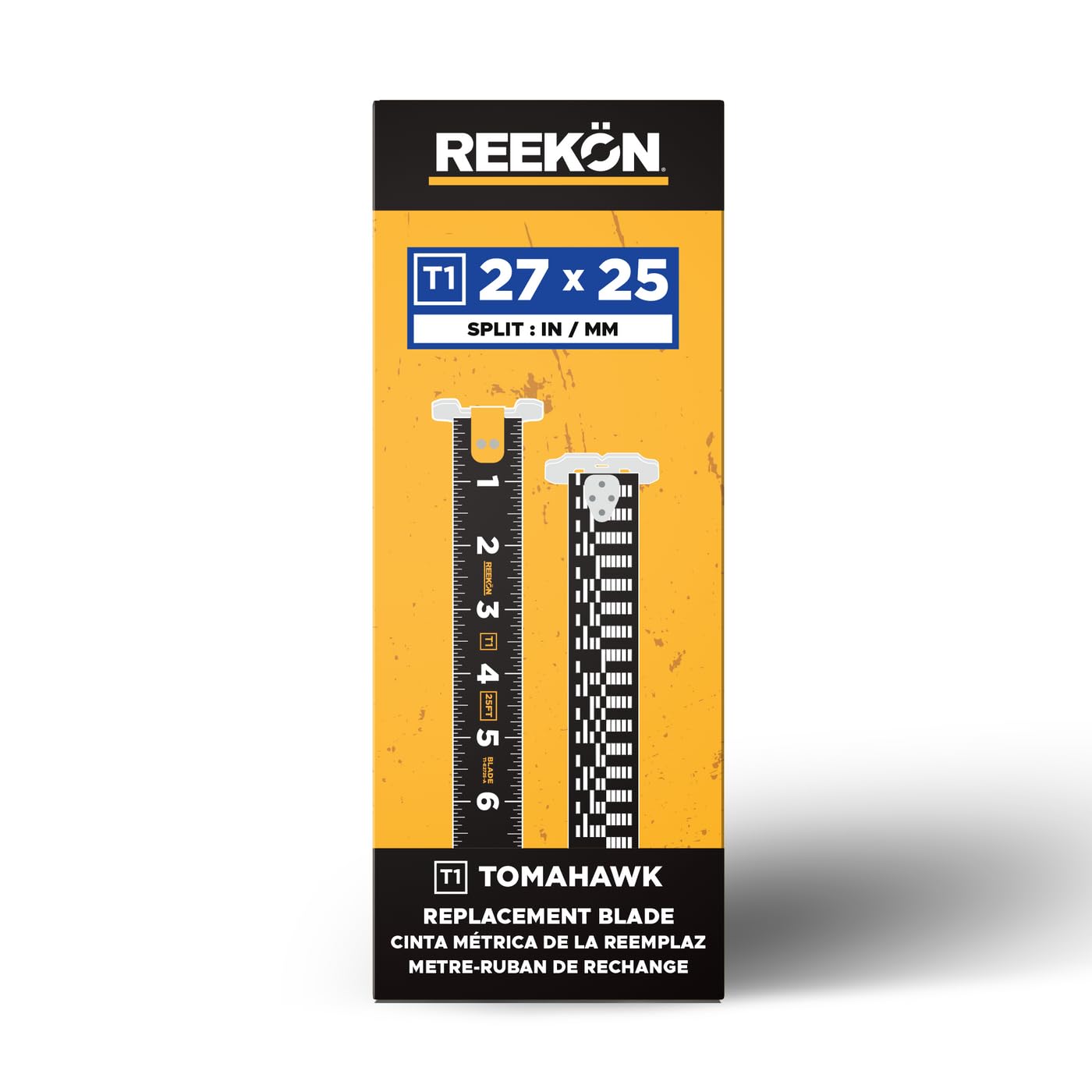 REEKON T1 Tomahawk Digital Tape Measure Replacement Blade – 25 ft / 7.6 m Split, English, & Metric Units – Easy Install