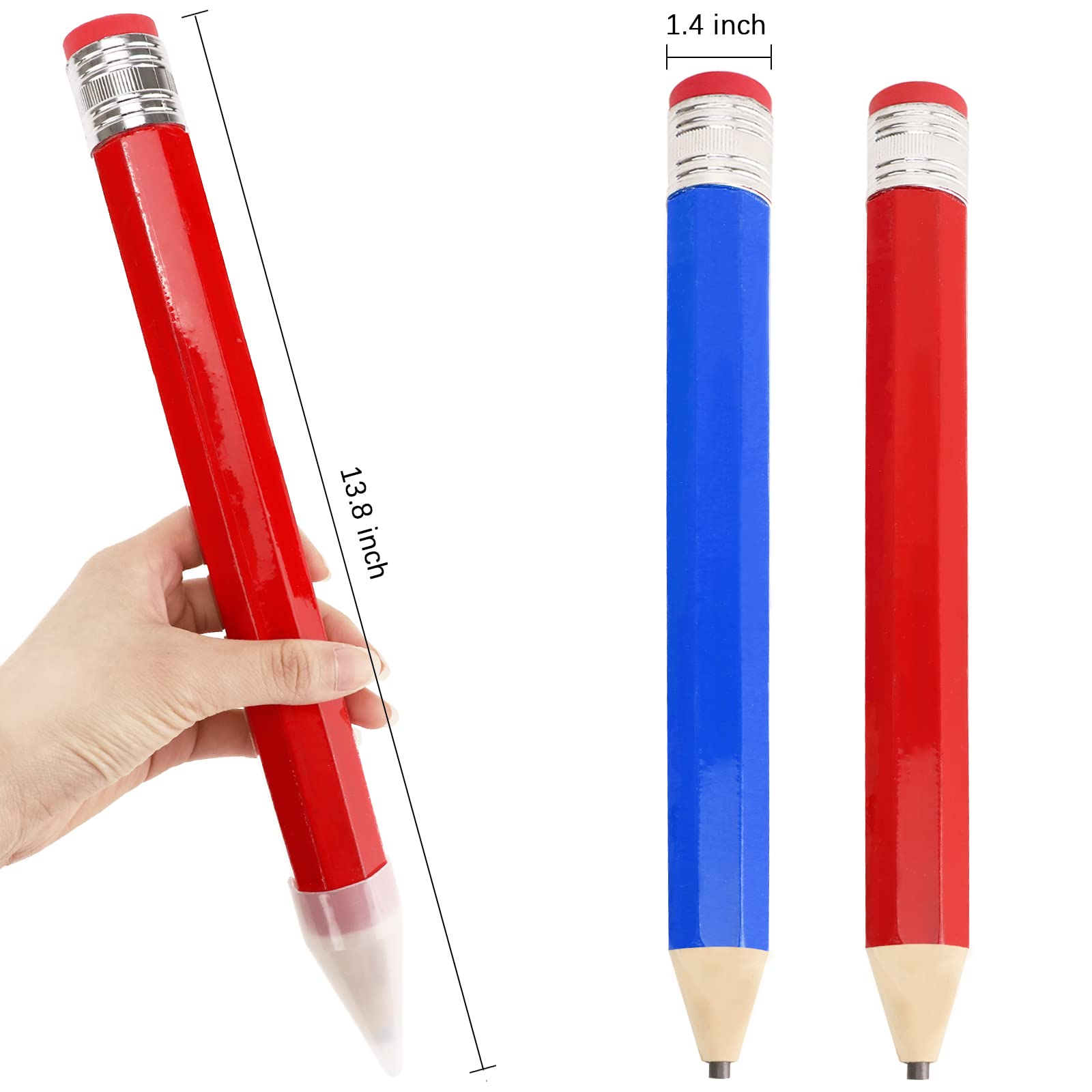 Amazon | HAIJSEVR 木製ジャンボ鉛筆 2本セット 本当に大きな鉛筆 子供