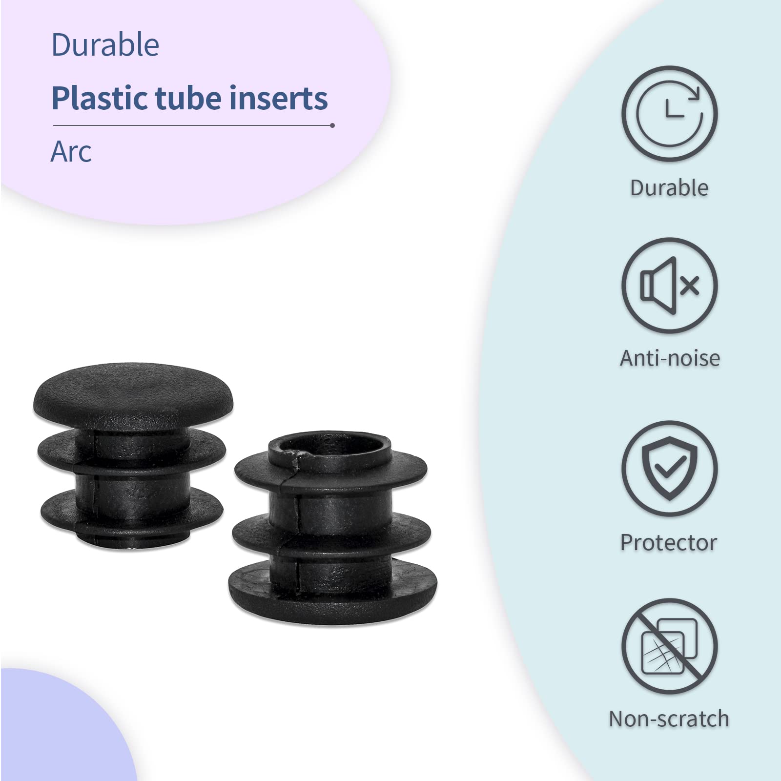 12 Pezzi Tappo Per Tubo Tondo In Plastica 16-50mm Tappi Terminali Per Tubi Antiscivolo Gamba Della Sedia Copertura Antipolvere Protezione Per Pavimento Accessori Per Mobili - Foto 6
