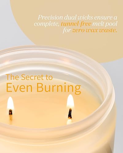 Miniatura 5 de M&SENSE Vela perfumada rosa de jazmín Cera de soja natural de 11.6 onzas, 70 horas de tiempo de combustión de larga duración, vela de primavera no