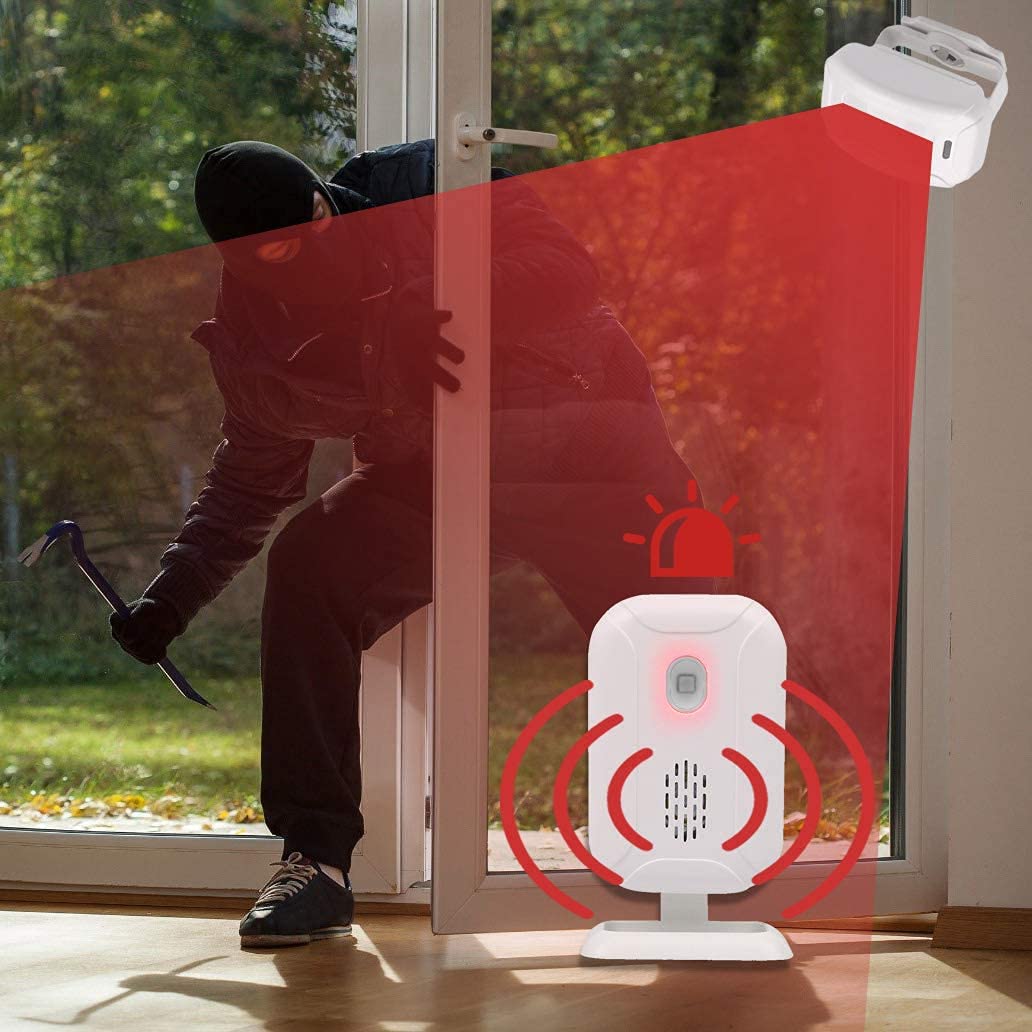 Caregive Pager Bettalarm und Sturzprävention für ältere Demenzpatienten, kabelloser Bewegungsmelder, Alarm für Sicherheit zu Hause/Kindersicherheit (1 Bewegungsmelder, 1 Empfänger)