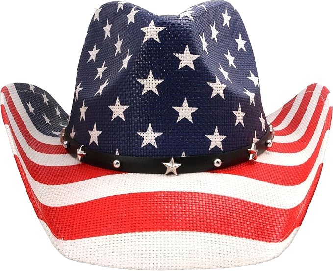 Image of Peter Grimm Straw Round Up Cowboy Hat - Stylish and Versatile Straw Hat for Men and Women - One Size