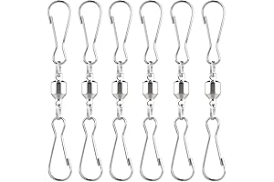 Dual Clips Swivel Windsock Hanger - 3.25" Wind Spinner and Flag Clips (6-Pack)