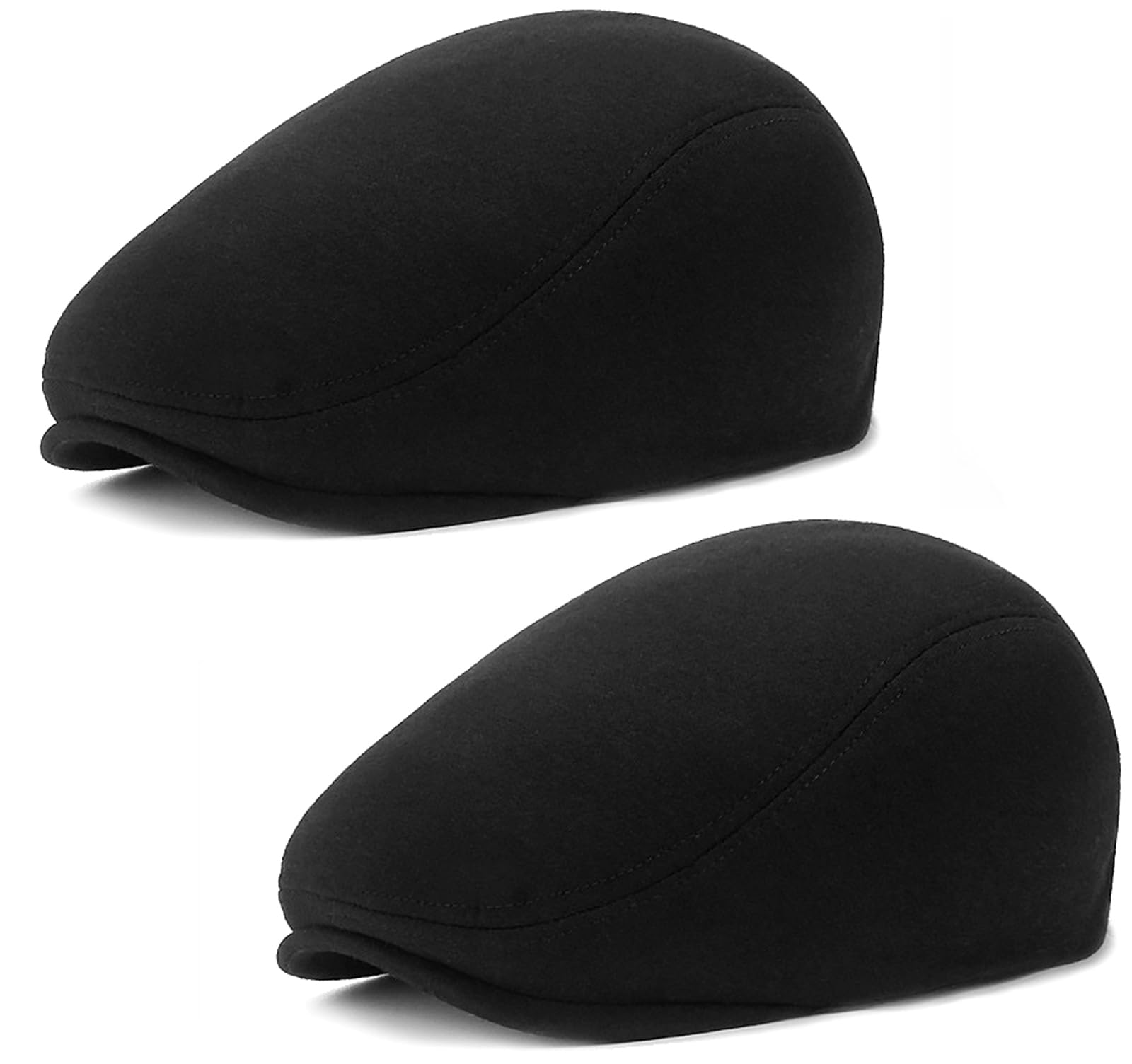 DIYDECAL 2 Pack Mens Flat Cap Ivy Gatsby Newsboy Driving Hat