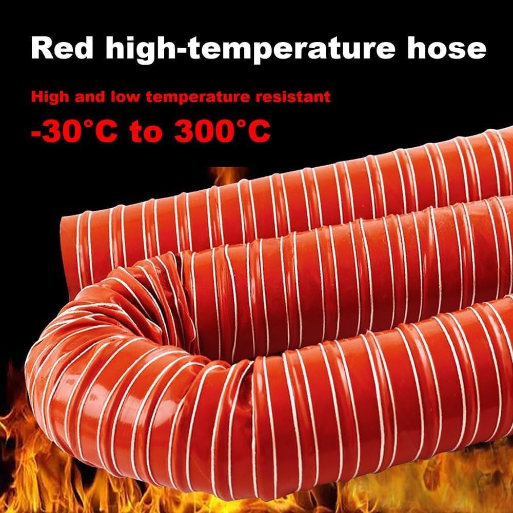 Tubo Flessibile per Condotto Aria Auto da 3,3 Piedi (200 mm) per Ventilazione di Riscaldamento, fumi industriali, Condotto di aspirazione Aria in Silicone Resistente al Calore, Soluzione Ott