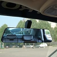 Vista 6 de Espejos retrovisores para automóvil, espejo retrovisor trapezoidal panorámico con clip interior para automóvil, amplio rango de visión, HD de 12